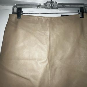 Real leather a-line skirt